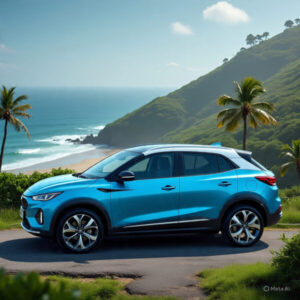 Tata-Sierra-Ev-Car-Full-utra-HD-Real-image-on-the-green-plant-on-the-rod.jpg AI Image